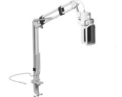 Genesis RADIUM 251 profesionalni mikrofon, 192kHz, USB-C, RGB, z roko, bel