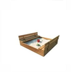 ABC CONNECT Dječje leseno peskovnik 120 cm s klopmi