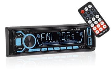 Autoblow 12V 1DIN RGB avtoradio 4x45W MP3 2x USB Bluetooth aplikacija