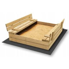 ABC CONNECT Drevesno otroško peskovisko 150 cm z lavičkami