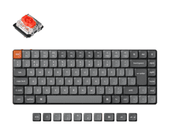 Keychron K3 Max brezžična nizkoprofilna mehanska tipkovnica, Gateron rdeča stikala, RGB, siva (K3M-H1-UK)