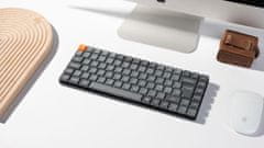 Keychron K3 Max brezžična nizkoprofilna mehanska tipkovnica, Gateron rdeča stikala, RGB, siva (K3M-H1-UK)