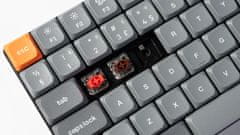 Keychron K3 Max brezžična nizkoprofilna mehanska tipkovnica, Gateron rdeča stikala, RGB, siva (K3M-H1-UK)