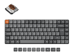 Keychron K3 Max brezžična nizkoprofilna mehanska tipkovnica, Gateron rjava stikala, RGB, siva (K3M-H3-UK)