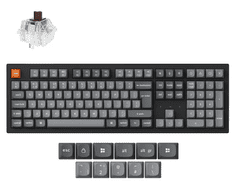 Keychron K10 Max brezžična mehanska tipkovnica, rjava stikala, RGB, črna (K10M-H3-UK)