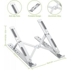 shumee Tehnično zložljivo, nastavljivo stojalo za prenosni računalnik