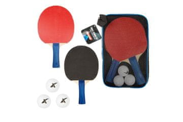 Teddies Set za namizni tenis 2 palici 26 cm + 3 žogice v kovčku