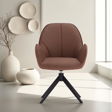 Homestyle4U Jedilni stol, 60x90x59 cm, rjav, oblazinjen