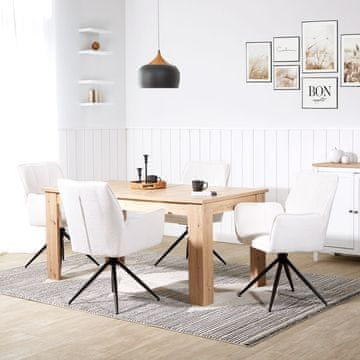 Homestyle4U Jedilni stol, 61x92,5x57,5 cm, bel