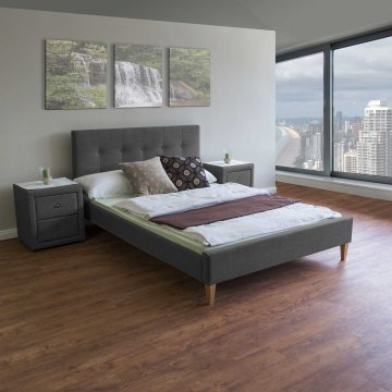 Homestyle4U Posteljni okvir, 160x200 cm, siva