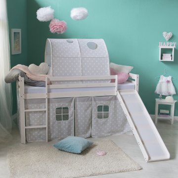 Homestyle4U Otroška pogradna postelja, 90x200 cm, bela