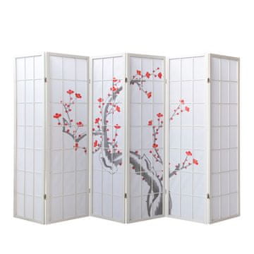 Homestyle4U Pregrada za prostor, 264x2.2x179 cm, bela, lesena