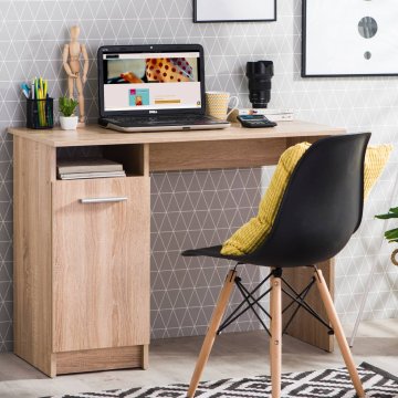 Homestyle4U Računalniška miza, 100x74,5x50 cm, rjava