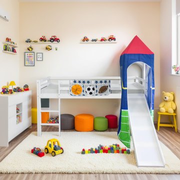 Homestyle4U Pograd, 90x200 cm, 207,5x228x219,5 cm, modra