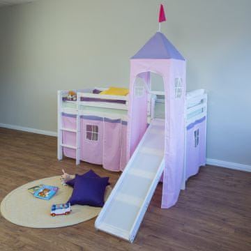 Homestyle4U Pograd, tobogan s stolpom, 207,5x228x219,5 cm, roza