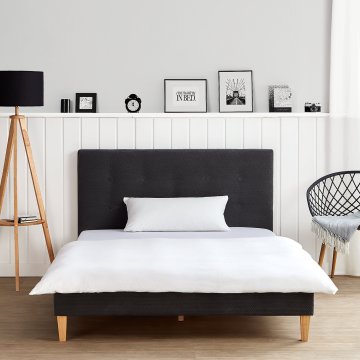 Homestyle4U Francoska postelja, 144,5x95x211 cm, siva