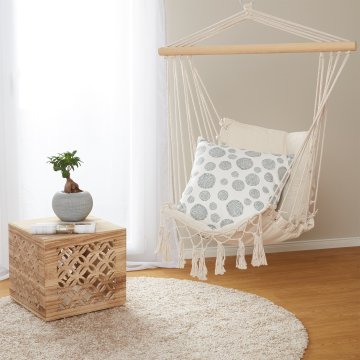 Homestyle4U Stranska mizica, 39x40x40 cm, rjava