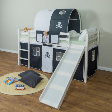 Homestyle4U Pograd, lestev tobogan tunel zavesa, 207,5x110x219,5 cm, črna