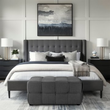 Homestyle4U Klop Stolček, 86x43x40 cm, Siva