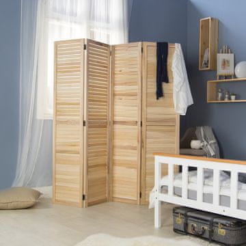 Homestyle4U Pregradna stena, 4-delna, 160x2x170 cm, rjava