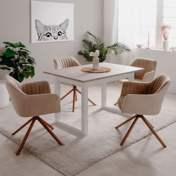 Homestyle4U Jedilna miza, 120x80 cm, bela