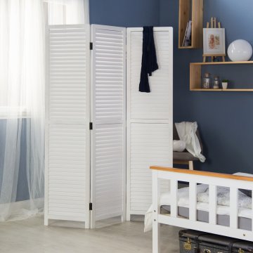 Homestyle4U Pregradna stena, 3-delni zložljiv paravan, 120x2x170 cm, bela