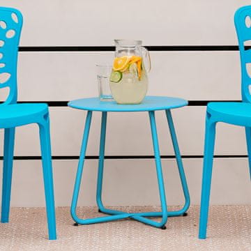 Homestyle4U Stranska mizica, 44,5x44,5x44,5 cm, modra