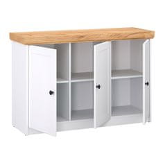 Homestyle4U Komoda, 134,6x82x41,8 cm, bela