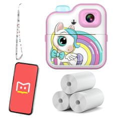 Dexxer Otroški LCD instant fotoaparat s tiskalnikom + 10 trakovi roza