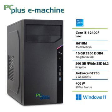 PCplus e-machine i5 12400F 16GB DDR5 500GB SSD GT730 Windows 11 namizni računalnik