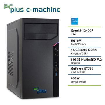 PCplus e-machine i5 12400F 16GB DDR5 500GB SSD GT730 namizni računalnik