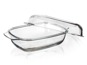 Banquet Kvadratna posoda za peko 3,7+2l 34,5x22,5x14,5cm steklo s pokrovom