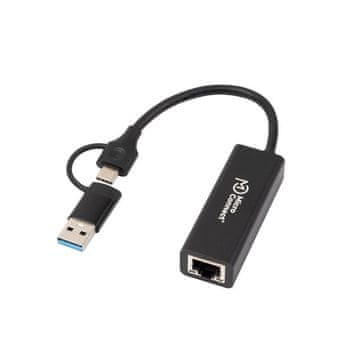 MicroConnect Adapter premium USB-C/A - RJ45 M-F Omrežni, gigabit