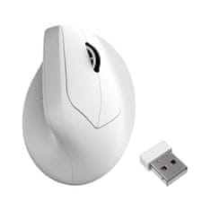 Keychron M5 miška, 8K, brezžična, ergonomska, PixArt, bela (M5-A24)