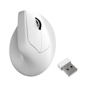 Keychron M5 miška, 8K, brezžična, ergonomska, PixArt, bela (M5-A24)