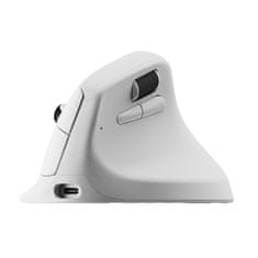Keychron M5 miška, 8K, brezžična, ergonomska, PixArt, bela (M5-A24)