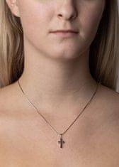 Silvego Srebrn obesek Ofelijin križ z naravnimi granati SILVEGOB180038P