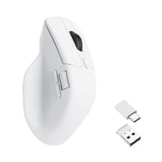 Keychron M6 miška, 1K, brezžična, ultra tiha, PixArt, bela (M6S-B72)