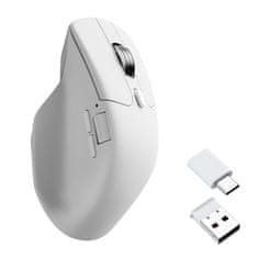 Keychron M6 miška, 1K, brezžična, ultra tiha, PixArt, bela (M6S-B72)