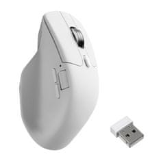 Keychron M6 miška, 1K, brezžična, ultra tiha, PixArt, bela (M6S-B72)