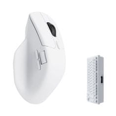 Keychron M6 miška, 1K, brezžična, ultra tiha, PixArt, bela (M6S-B72)