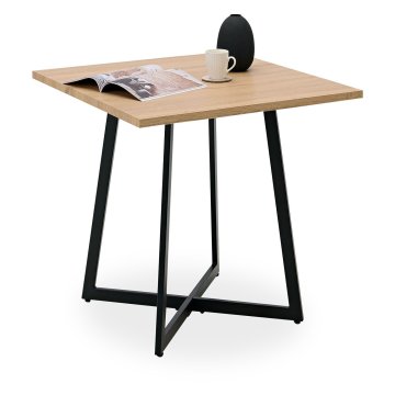 Homestyle4U Jedilna miza, 80x80x76 cm, rjava in črna