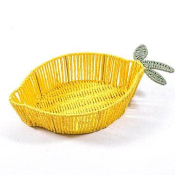 Mhome Košara Limona23x42,5xh9,5cm / rumena / kovina, rafija