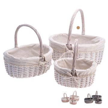 StarDeco Košara z ročajem 40,5X33,5xh40cm / več barv / les, tekstil