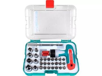 Total Izvijač TACSD30316 raglja s T-ročajem in konicami, komplet 31 kosov, CrV