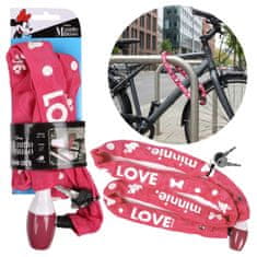 Disney DISNEY Minnie Mouse Veriga za kolo, varnostna naprava za kolo, močno pritrjevanje, ključavnica + 2 ključa 120 cm