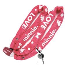 Disney DISNEY Minnie Mouse Veriga za kolo, varnostna naprava za kolo, močno pritrjevanje, ključavnica + 2 ključa 120 cm