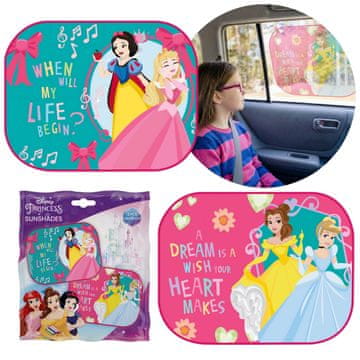 Disney DISNEY PRINCESS Sončniki za avtomobilska stekla, prevleke s priseski, komplet 2 kosov