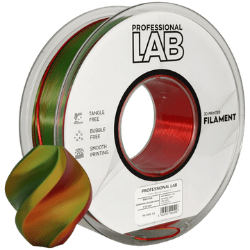 Professional Lab Silk PLA Trojna Barva rdeča rumena zelena filament 1.75mm - Professional Lab Sijajni Filament za 3D Tisk (1kg Kolut)