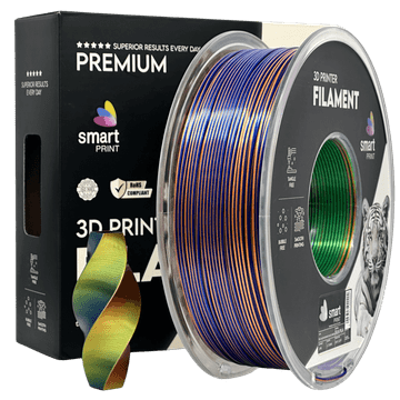 Smart Print Silk PLA Trojna Barva oranžna modra zelena filament 1.75mm - Smart Print Sijajni Filament za 3D Tisk (1kg Kolut)
